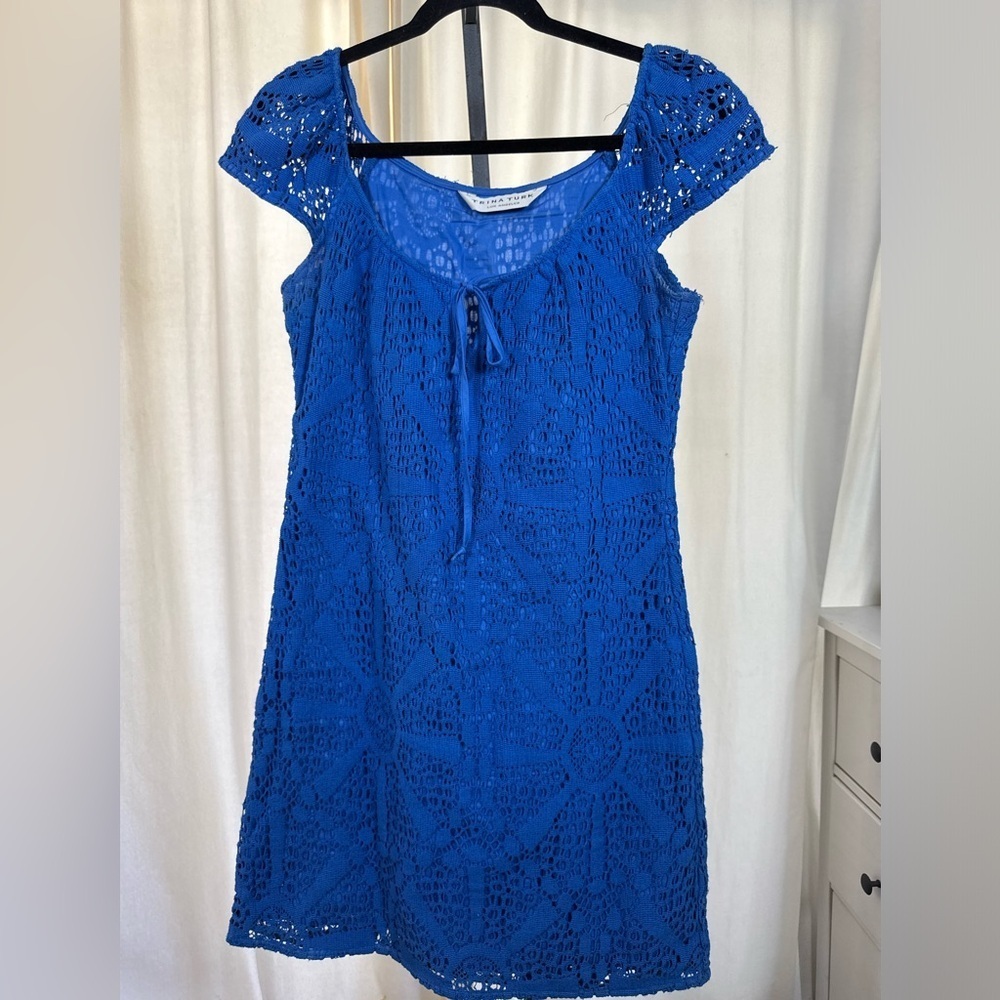 Trina Turk Women's Sheath Dress Embroidered  Cobalt Blue